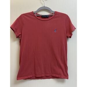 Polo Ralph Lauren Women's Large Pink Short Sleeve T-Shirt 100% Cotton Logo Tee